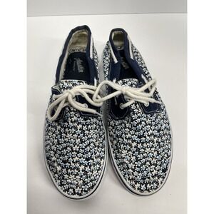 Austin Trading Co. Woman Slip on Canvas Shoes Women's Sz 8 Blue Floral